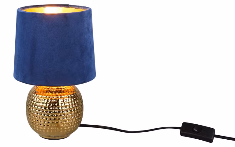 Lampada da tavolo SOPHIA oro-blu scuro 1xE14x40W in tessuto, dimensioni: 26x16x16 cm, IP20, RL