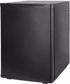 Mini frigo termoelettrico da incasso o libera installazione INBAGNO nero, 28 Lt, classe energetica A+ con luce LED interna e porta reversibile