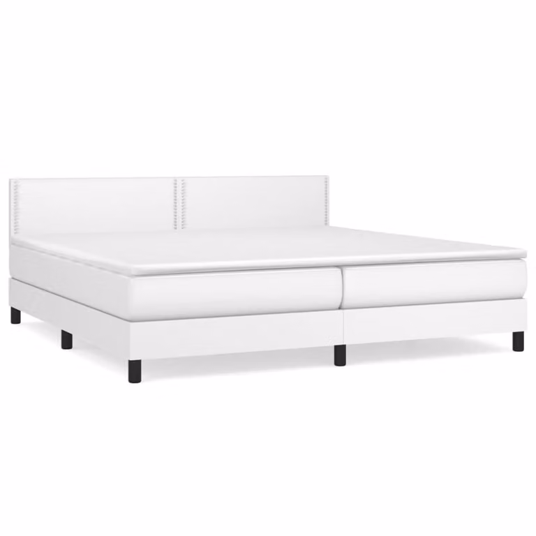Giroletto a Molle con Materasso Bianco 200x200cm in Pelle finta