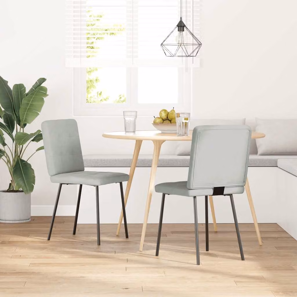 vidaXL Sedie da Pranzo 2 pz Grigio Chiaro in Velluto
