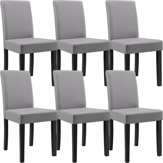 Set Hamburg di 6 Sedie Imbottite da Sala - Grigio Chiaro [en.casa]