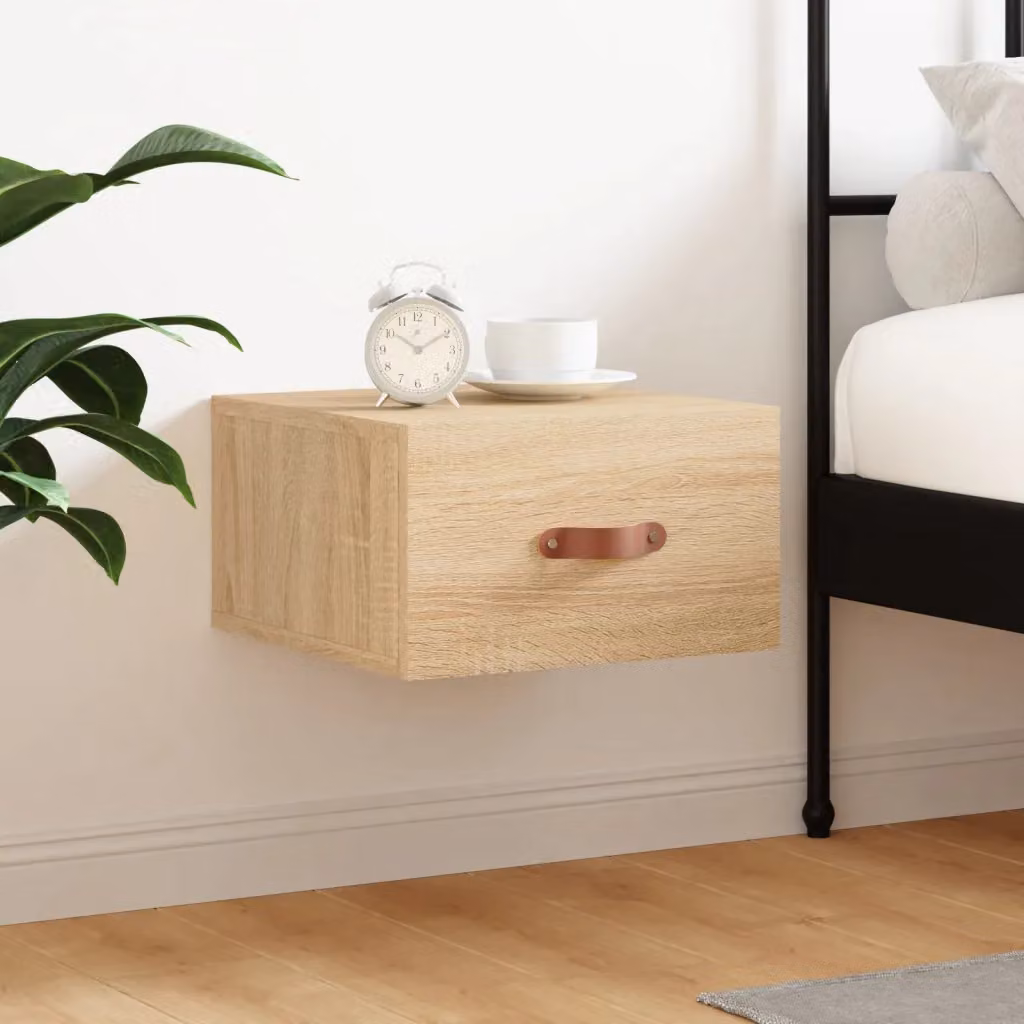 Comodino a muro vidaXL in Rovere Sonoma, L 35 x P 35 x H 20 cm