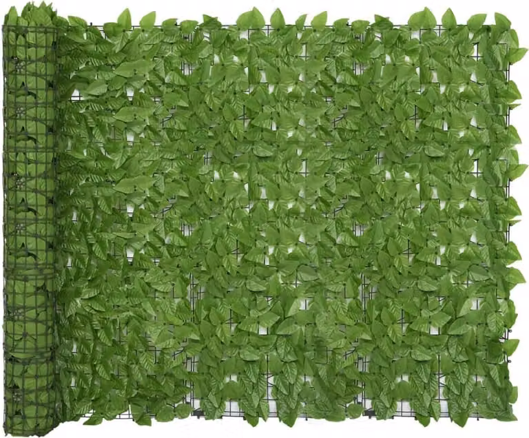 The Living Store Paravento per balcone con foglie verdi 300x150 cm