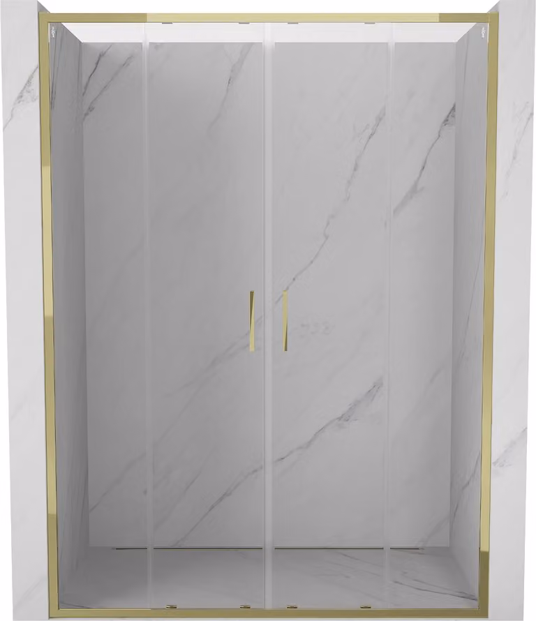 Mexen Exo doppie porte doccia scorrevoli 150 cm, trasparente, oro - 8152-150-000-50-00