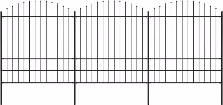 Maison Exclusive - Recinzione da Giardino con Punta a Lancia in Acciaio 537x200 cm Nero