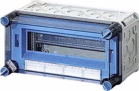 Cassa automatica Hensel Mi 1115 in plastica grigia con 12 moduli