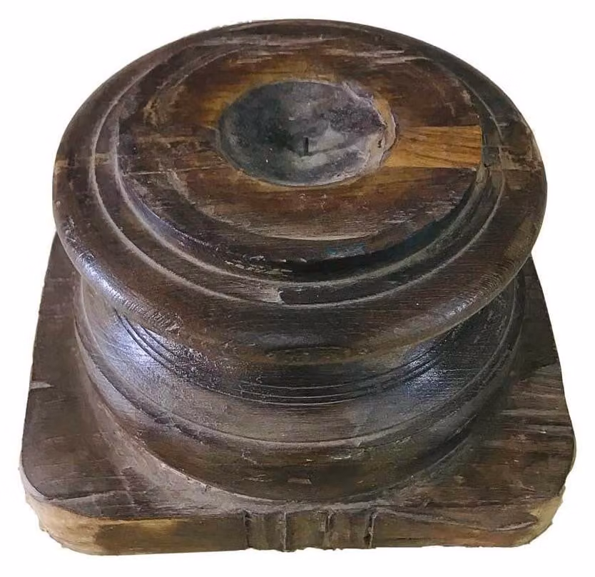 Candeliere in legno, artigianale, multicolore, 1 pezzo