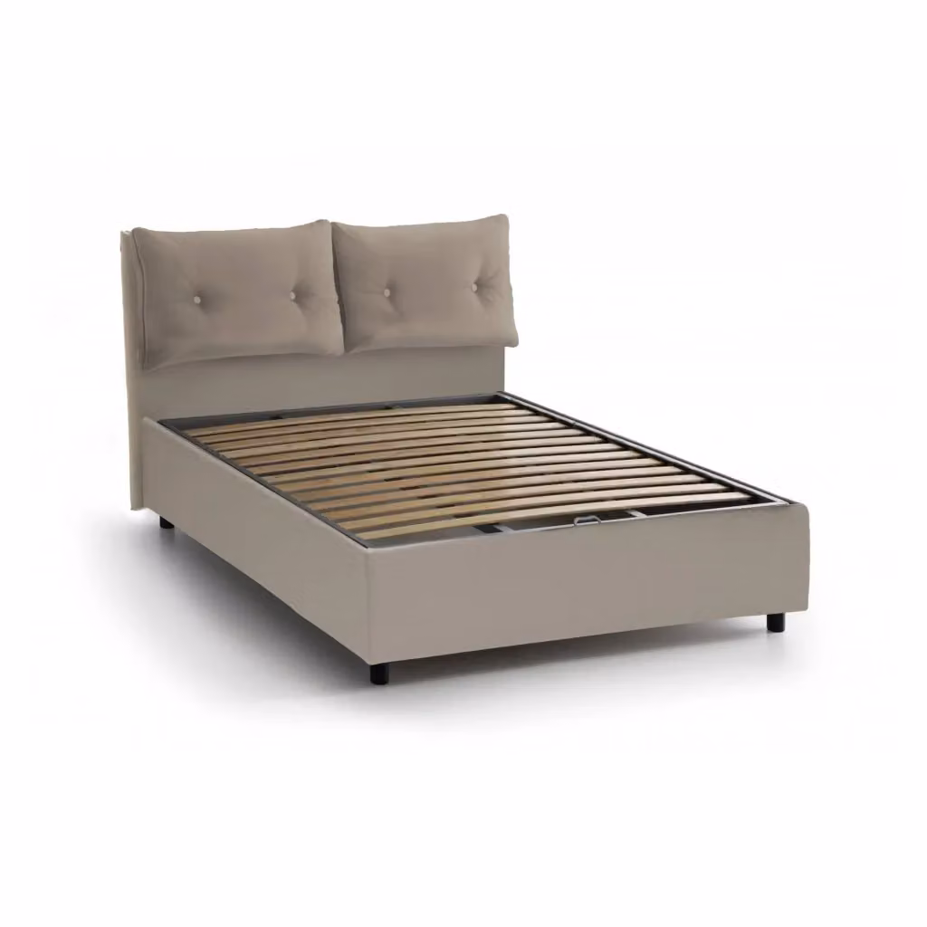 Letto Rubino Talamo Italia con contenitore a sollevamento, Grigio, L 120 x P 200 cm – 2