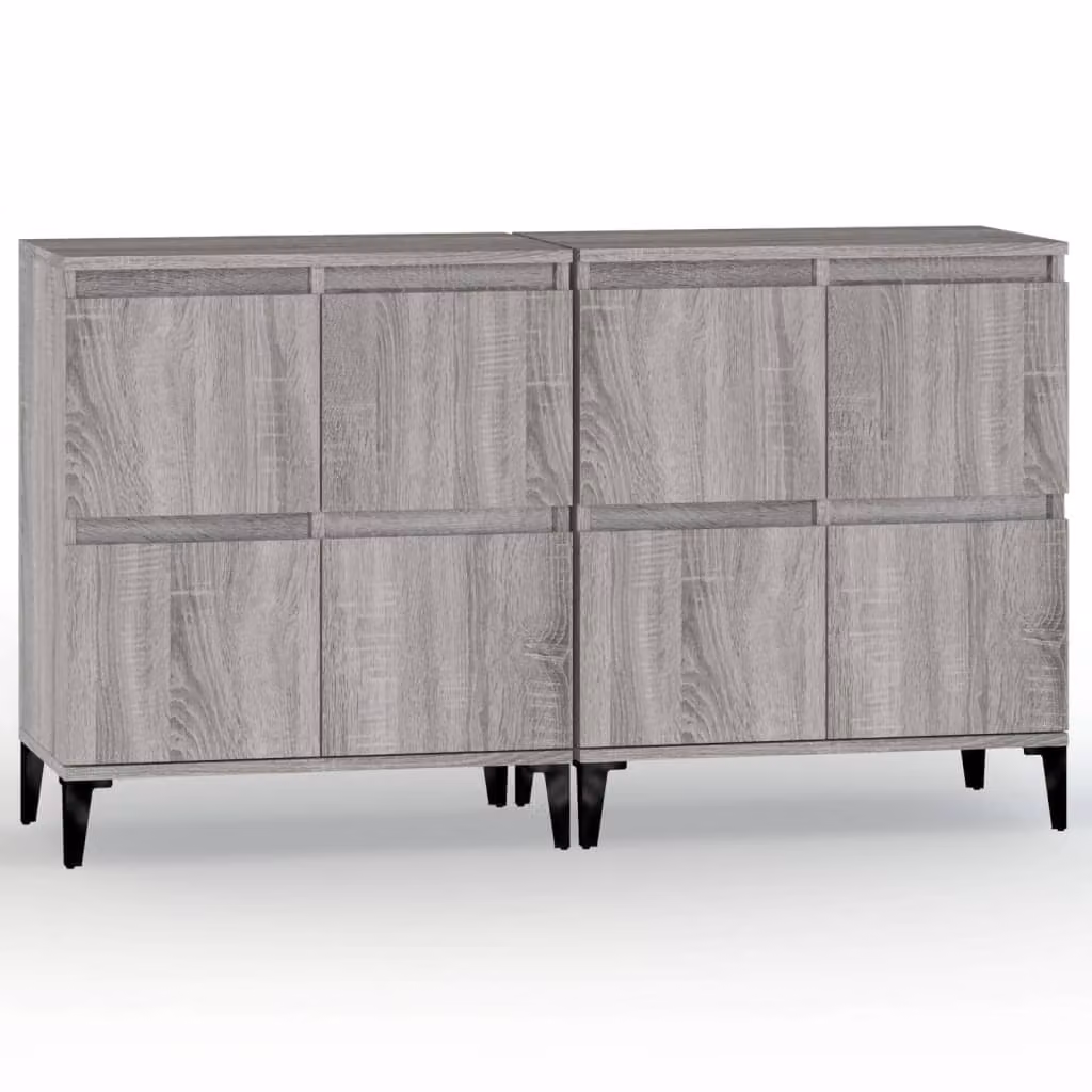 Credenze 2pz Grigio Sonoma 60x35x70 cm in Legno Multistrato