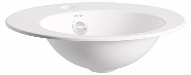 LAUFEN FORM lavabo à encastrer par le haut, rond, 1 trou pour robinet, avec trop-plein, 400x400x140mm, blanc brillant, H517FM30001041, H517FM30001041