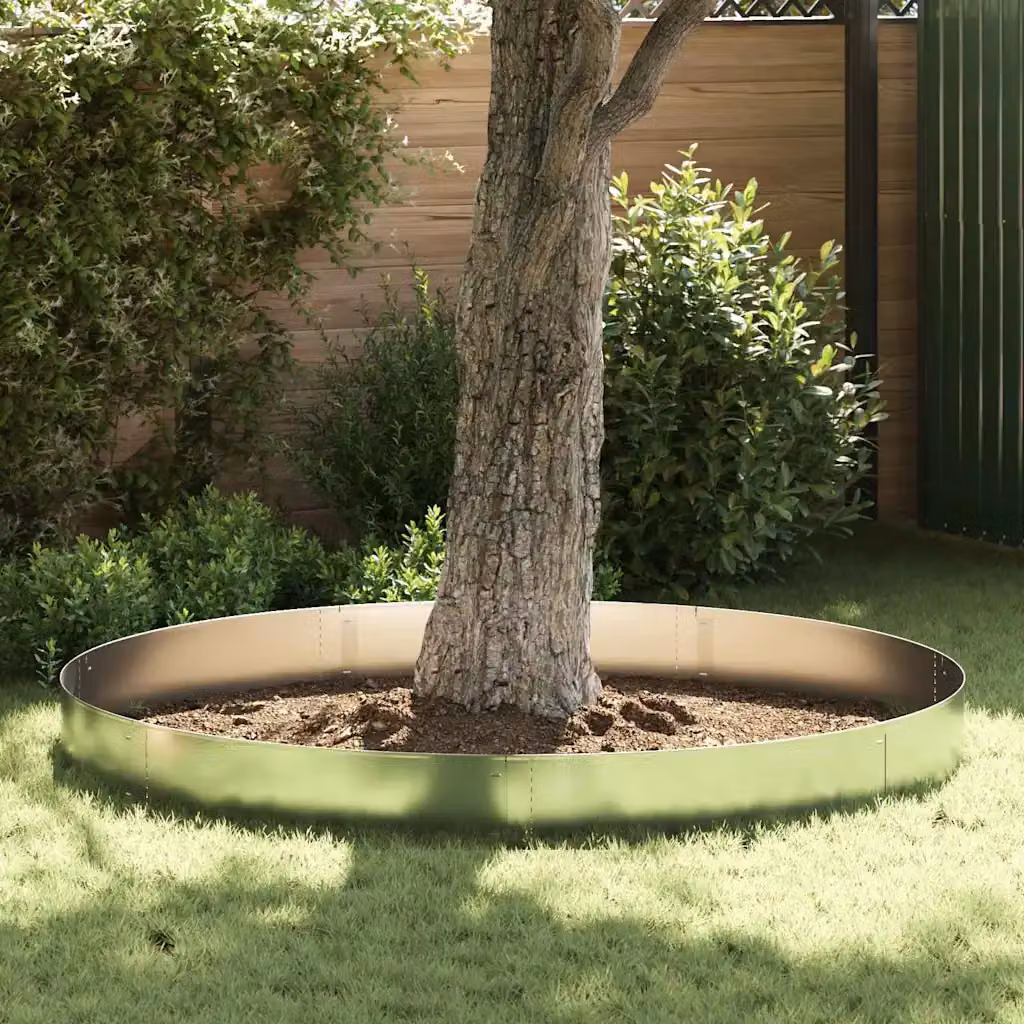 Set di 10 bordure per prato vidaXL in acciaio zincato argento, L: 100 cm, H: 25 cm, P: 0,07 cm