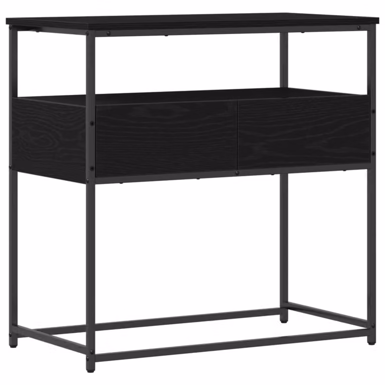 vidaXL Tavolo consolle in stile industriale, Rovere e Nero, L 75 cm x P 40 cm x H 75 cm
