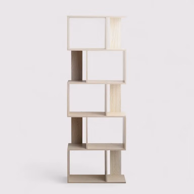 Tsuga - Libreria color abete in stile moderno con 5 scaffali