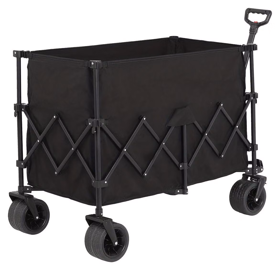 Carrello da spiaggia robusto - Carrello da spiaggia pieghevole - Carrello da spiaggia - Carrello da trekking - Carrello da spiaggia pieghevole - Nero - Capacità di carico: 300 litri