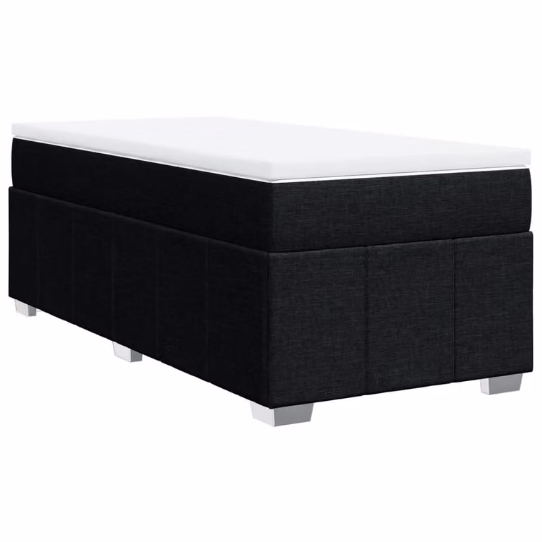 Giroletto a Molle con Materasso Nero 90x200 cm in Tessuto