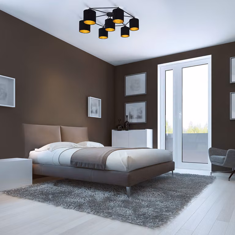 Lampada da soffitto Staiti a 7 luci nera, color oro Eglo 97895