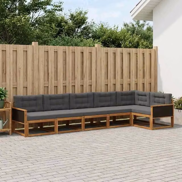Set di divani da esterno 6 pz Naturale e Antracite 3382595
