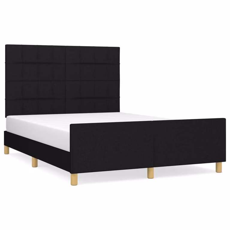Giroletto senza Materasso Nero 140x190 cm in Tessuto