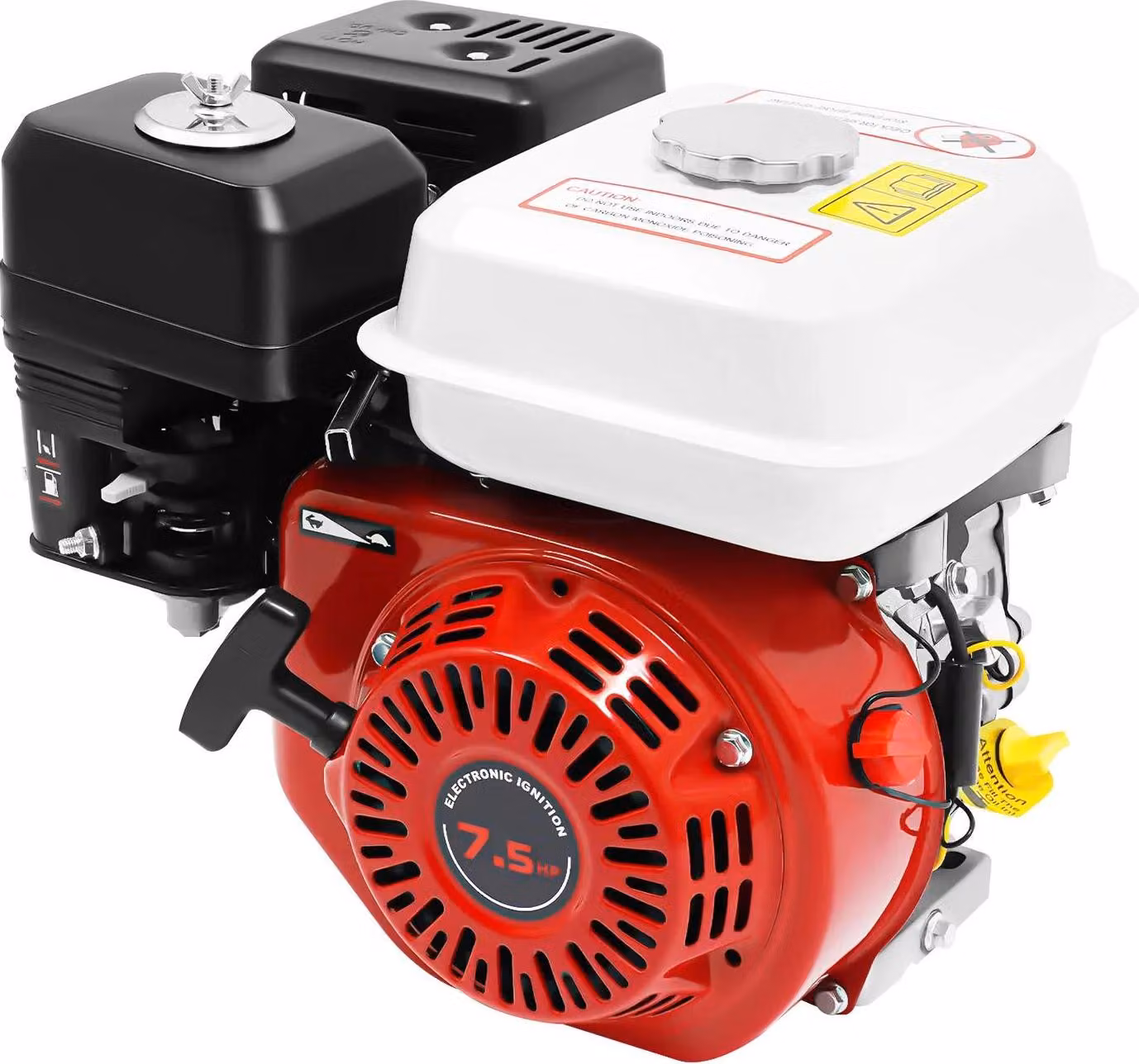 Motore a benzina, potenza 7,5 CV, compatibile con vari apparecchi, rosso