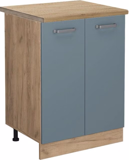 Mobiletto base cucina R-Line Grigio-blu/Rovere dorato 60 cm, PL Rovere Vicco