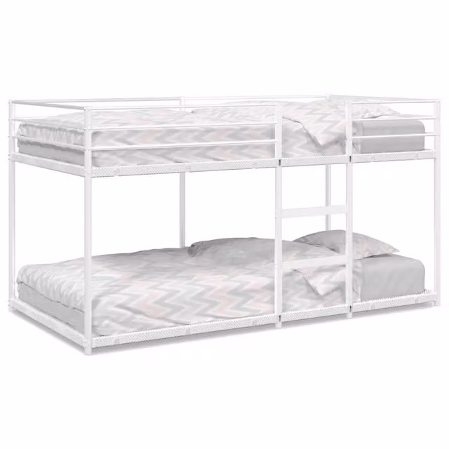 Letto singolo | Letto per adulti | Letto a Castello senza Materasso Bianco 90x190 cm in Acciaio