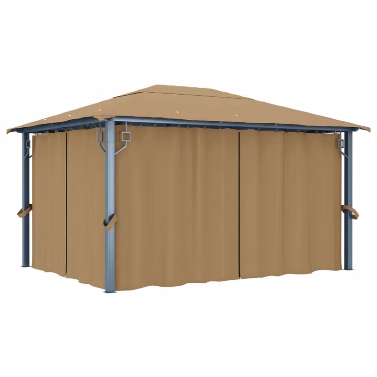 The Living Store Padiglione con tenda 400x300 cm Alluminio Taupe