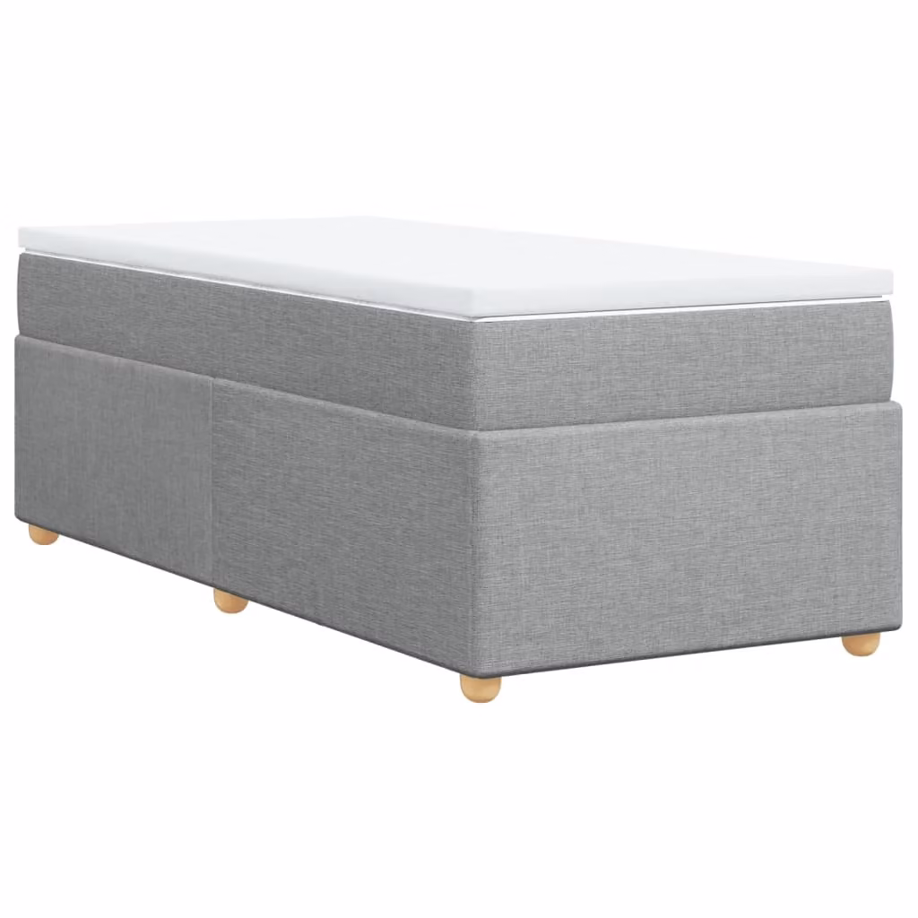 Giroletto a Molle con Materasso Grigio Chiaro 90x190 cm Tessuto