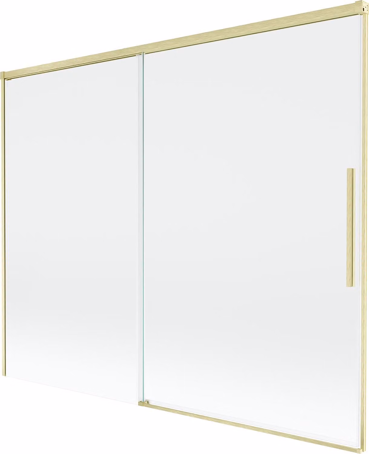 Mexen Rox paravento da vasca da bagno scorrevole a 2 ante 190 x 150 cm, trasparente, oro spazzolato - 8C9-190-001-55-00