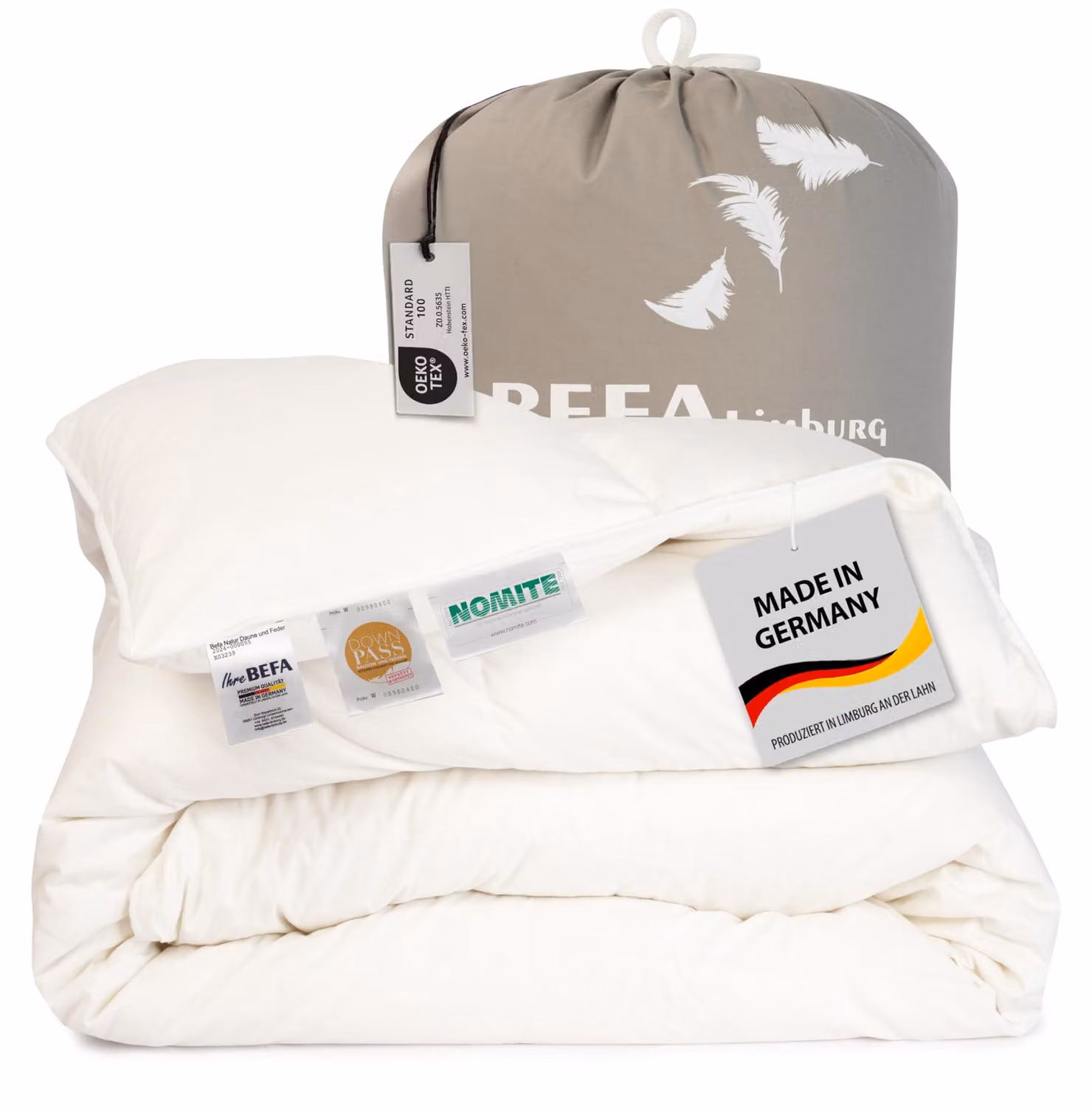 Coperta in piumino e piume, 135x200 cm, composta per il 90% da piume e per il 10% da piumino, traspirante, ideale per la camera da letto