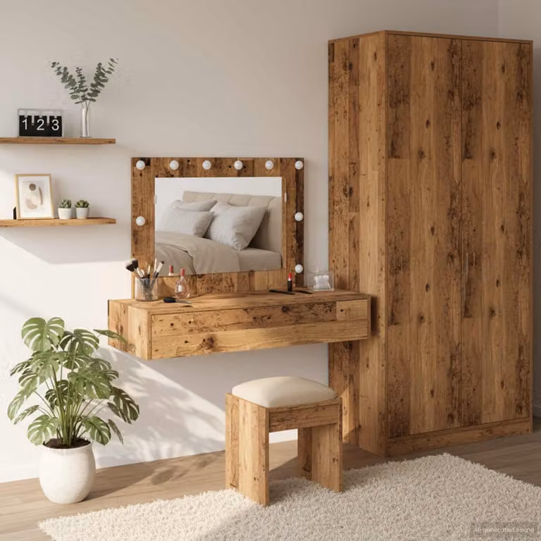 vidaXL Tavolo da Trucco Moderno in Legno Marrone L: 100 cm, P: 40 cm, H: 70 cm