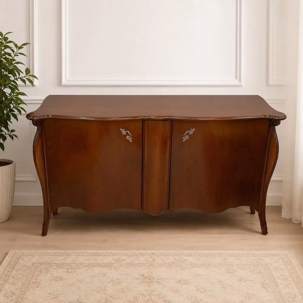 Madia credenza in legno intagliata stile arte povera Mobili 2G L/P/H: 165 x 52 x 88 cm – 4