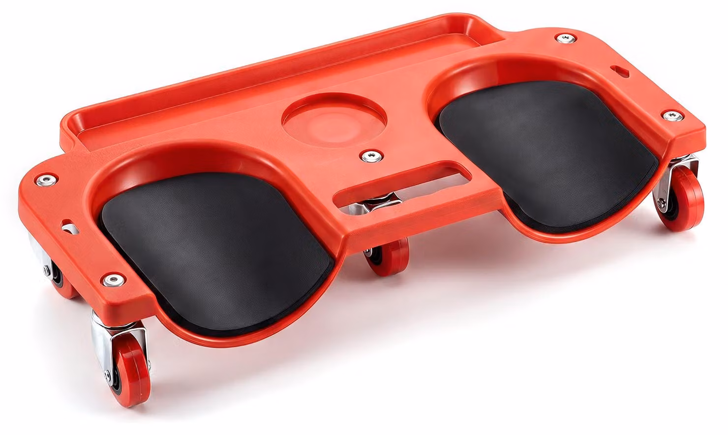 COSTWAY, supporto per ginocchia con capacità fino a 136 kg, carrello da officina con 5 ruote piroettanti, maniglia integrata, cuscinetto per ginocchia in EVA e vano portaoggetti magnetico, dimensioni 50x25,5x9 cm
