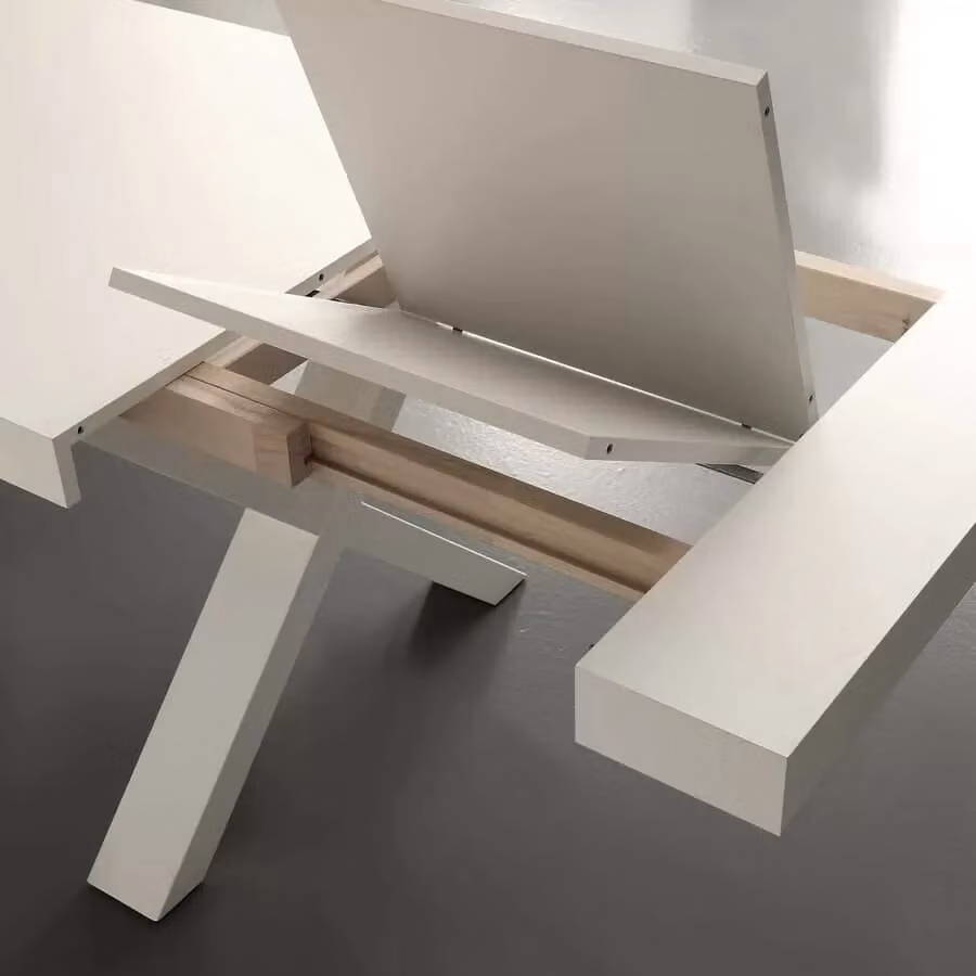 Tavolo rettangolare allungabile Mobili 2G in legno bianco consumato naturale L: 180 cm, P: 100 cm, H: 77 cm – 3