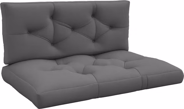 Set di 2 cuscini da giardino Outsunny in poliestere con imbottitura spessa, grigio
