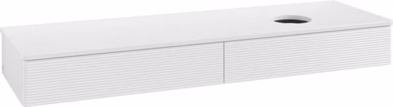 V&B Mobiletto con struttura frontale - illuminazione Antao 160x50cm, WBP colore Lac, laccato bianco