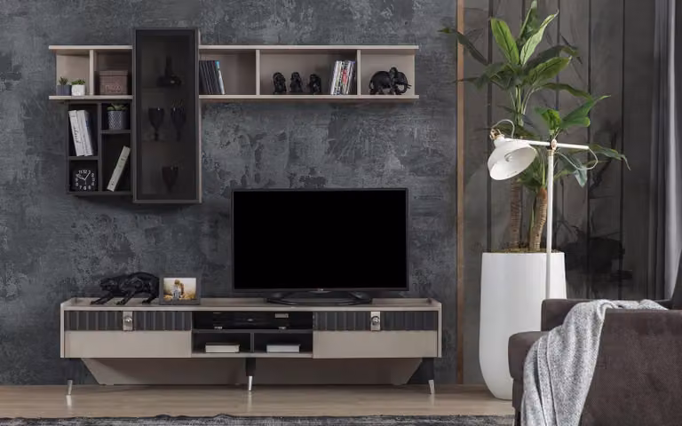 Exklusives Sideboard Modernes Regal TV-Ständer Holz Lowboard Möbel
