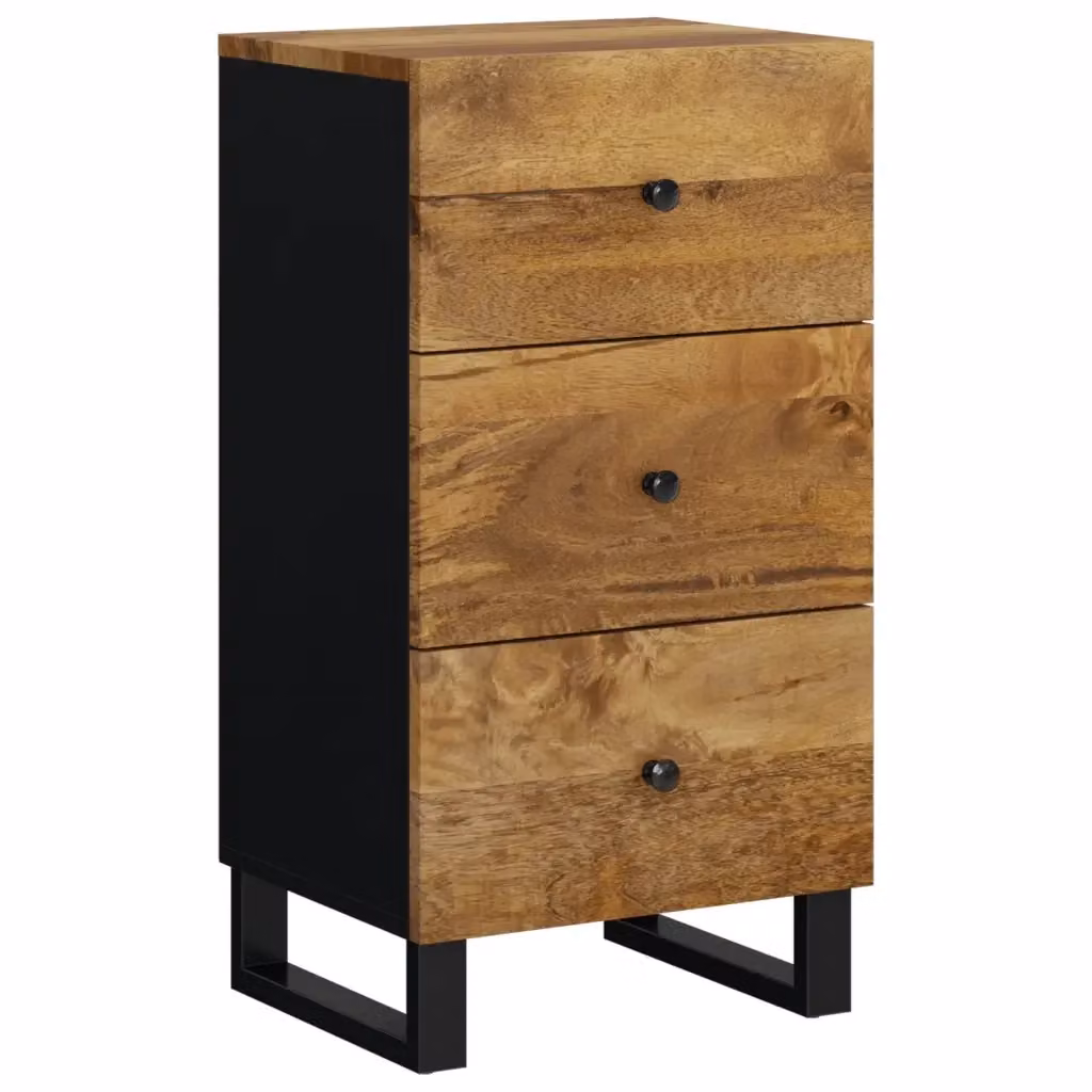 Credenza con 3 Cassetti vidaXL in Legno di Mango Marrone L: 40 cm, P: 33,5 cm, H: 75 cm – 2