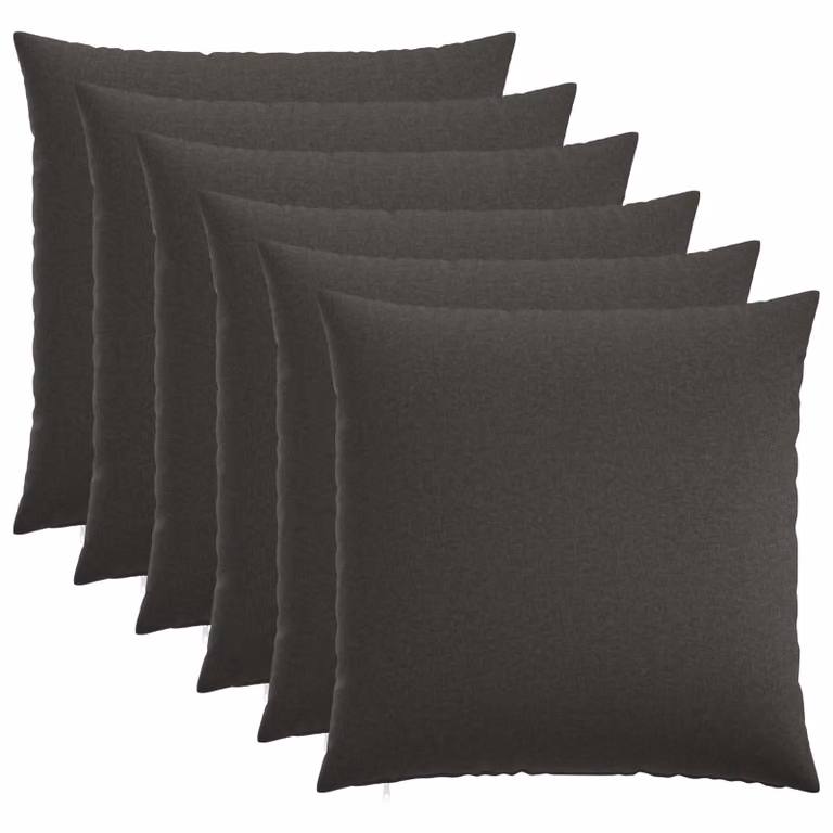 Set di 6 federe vidaXL HEERLEN in tessuto poliestere, Grigio Antracite, 65 x 65 cm