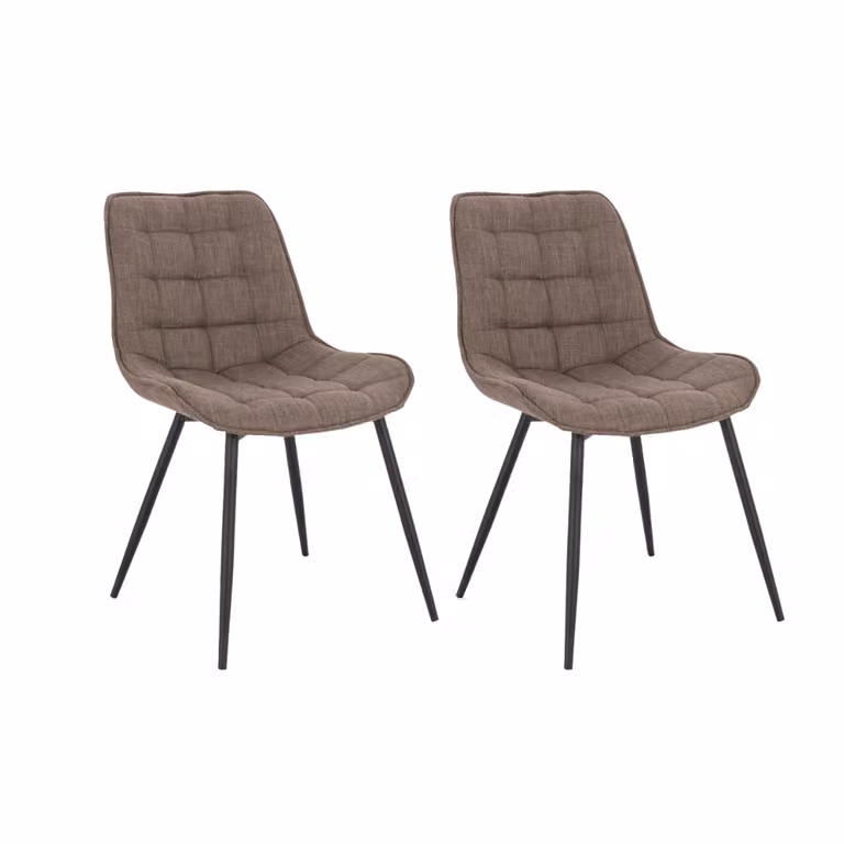 Home Deluxe - Sedia imbottita IKALO set di 2 - colore: grigio / marrone - imbottitura morbida, carico massimo 120 kg I Sedia da cucina Sedie da pranzo Sedie da sala da pranzo