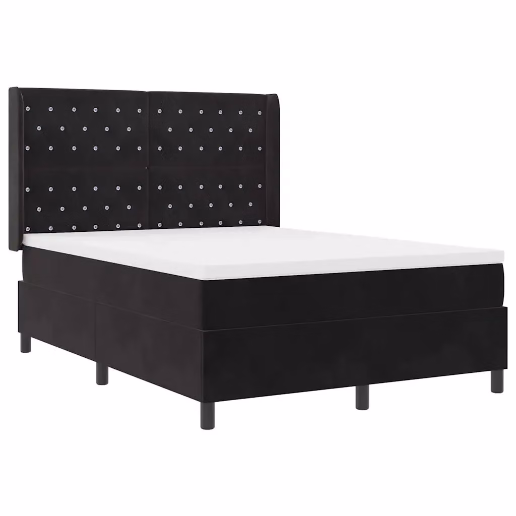 Letto a molle con strisce LED vidaXL in velluto nero L/P: 140 x 200 cm – 2