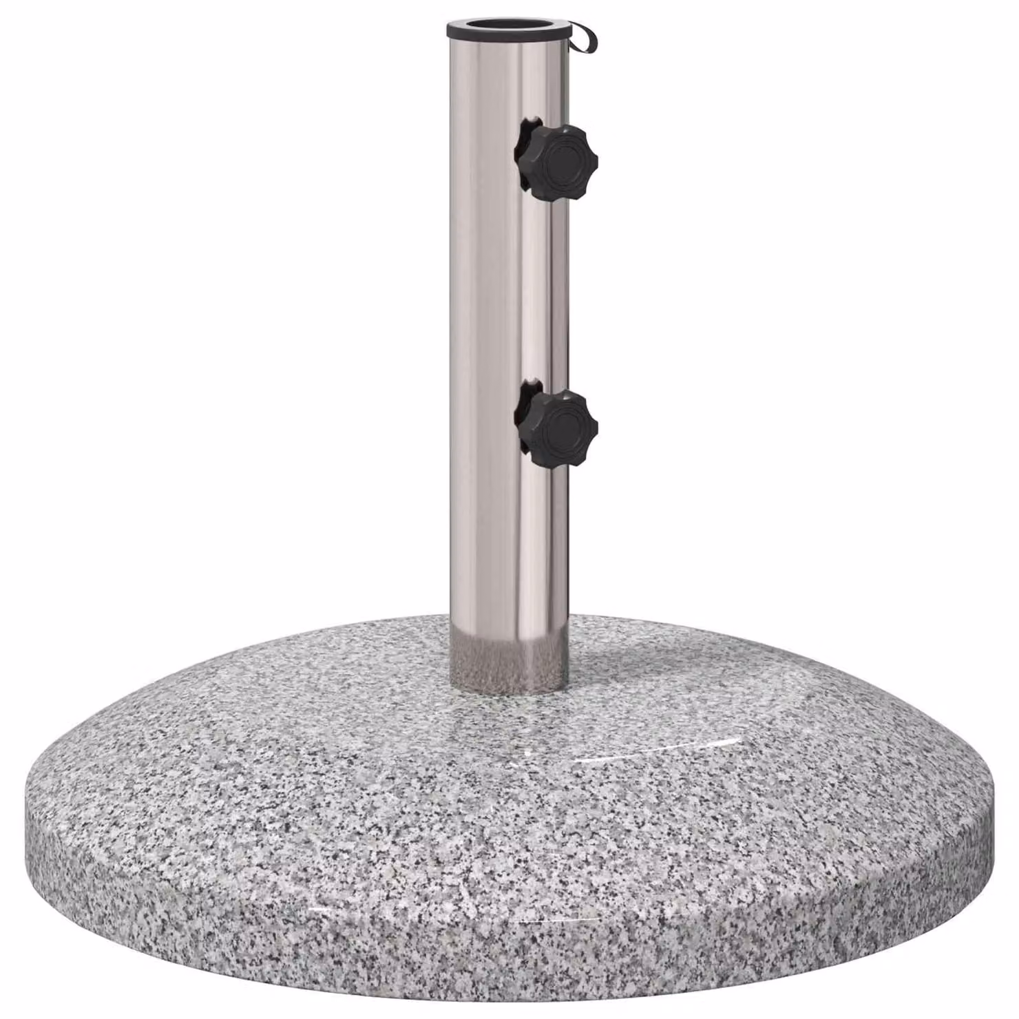 Base per ombrellone, adatta a pali da 40-50 mm, peso 26,45 kg, colore grigio. Adatta a pali da 40-50 mm
