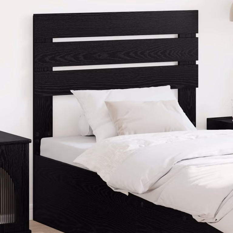 Testiera per letto moderna vidaXL in legno ingegnerizzato nero opaco