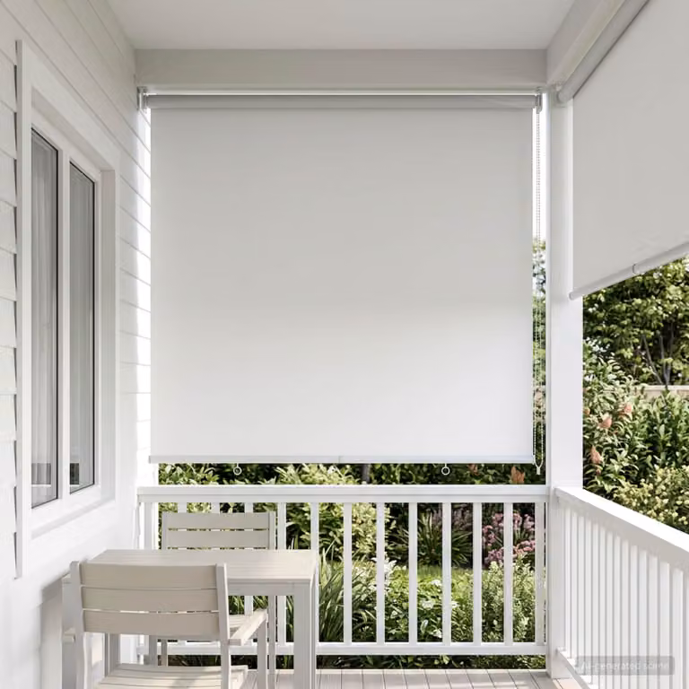 Tenda da sole a rullo vidaXL con protezione UV in poliestere, Bianco