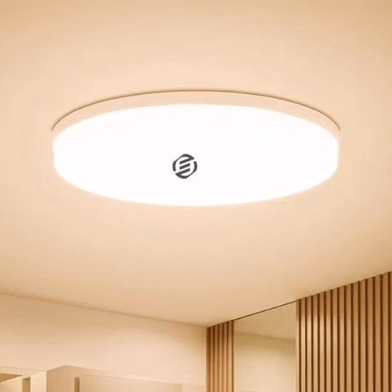Plafoniera LED Equivera bianca per bagno, camera da letto o balcone