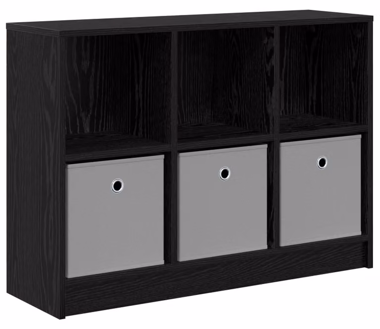 Credenza con cassetto Rovere Nero 88,5 x 27,5 x 63,5 cm