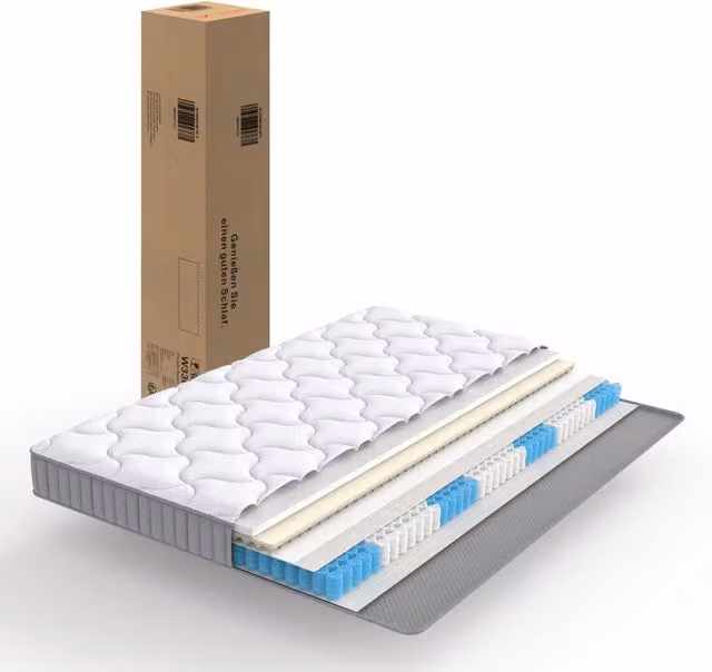 Materasso ibrido a molle a sacchetti CIPACHO 7 zone, bianco, L/P: 140 x 190 cm – 1