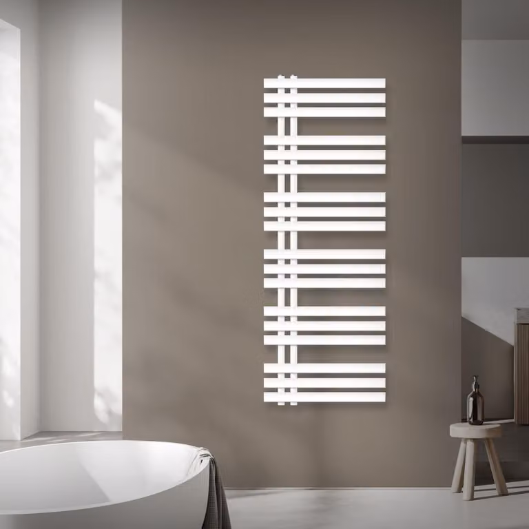 Radiatore da bagno LuxeBath Design, 500x1400 mm, bianco, incl. set di montaggio, senza elemento riscaldante