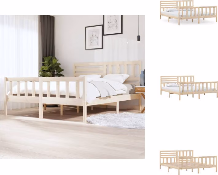 vidaXL Letto in legno massiccio 180x200 cm - Letti e strutture letto