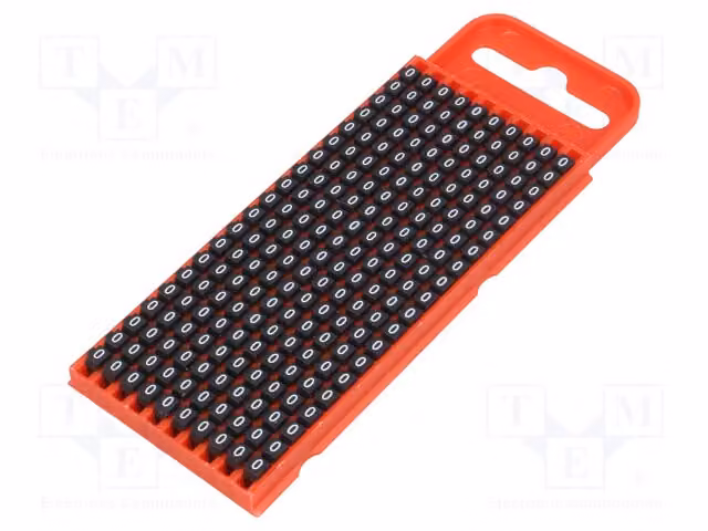 200 etichette per cavi e conduttori, adatte per cavi e fili di sezione 2÷2,8 mm, codice prodotto 561-01600. Etichette per cavi