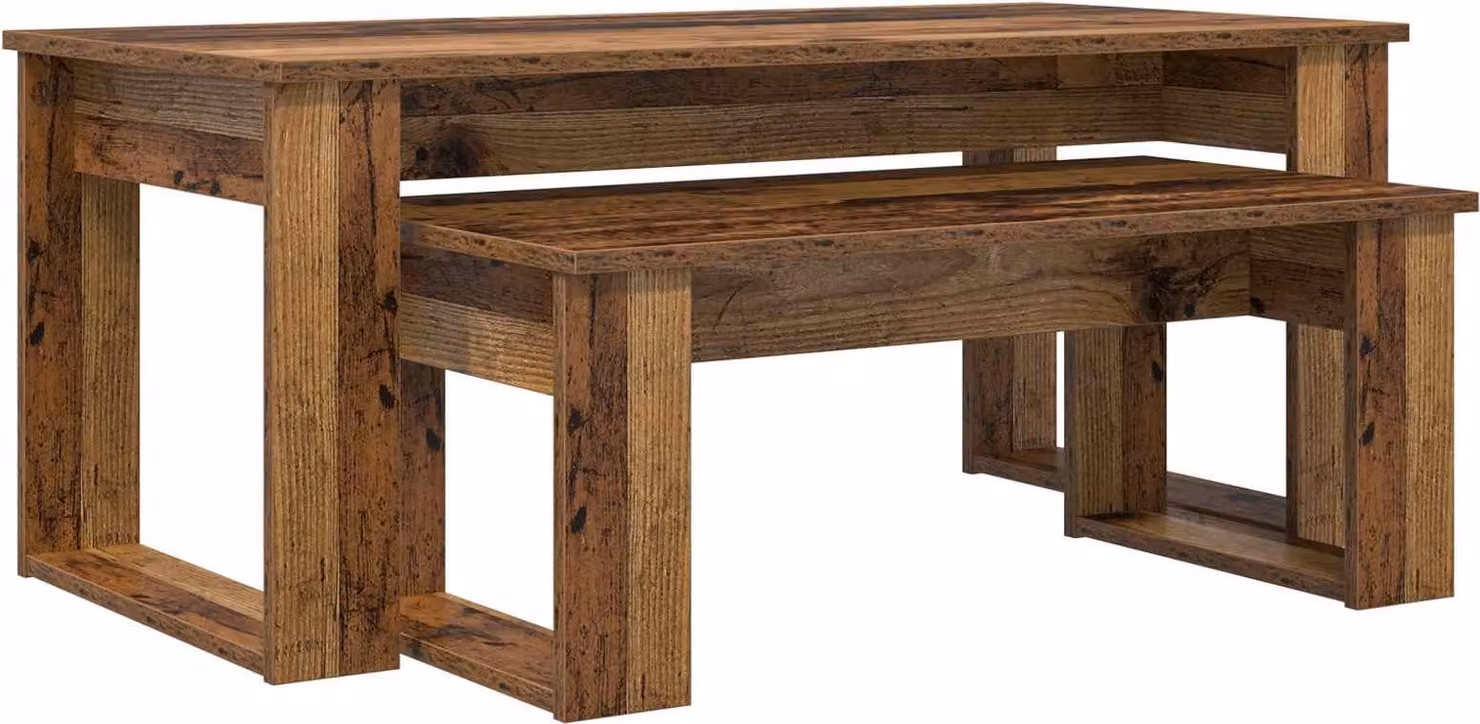 Set di Tavolini da Caffè 2 pcs Legno vecchio Legno multistrato